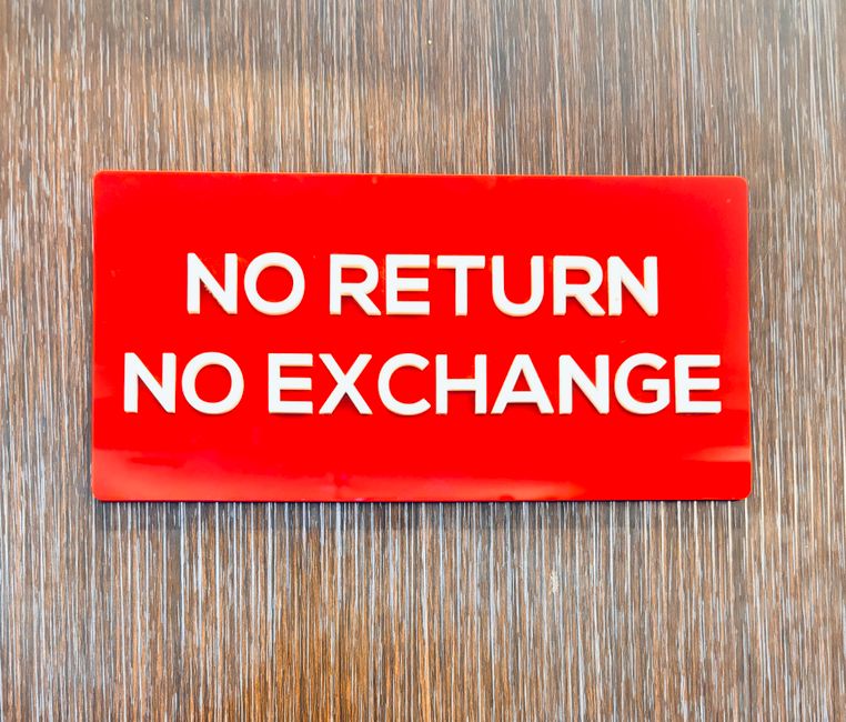 Warning sign indicating do not contact customer service