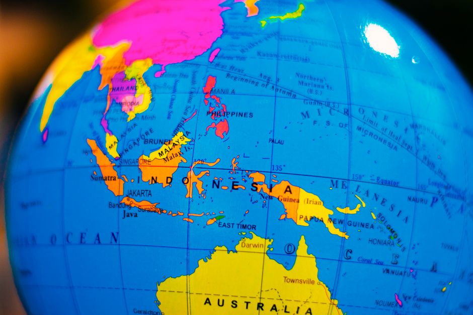 Map showing Hong Kong or Singapore