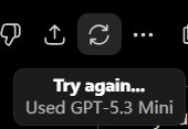 GPT Pro 网页端被降级到 5.3 mini 模型的界面截图