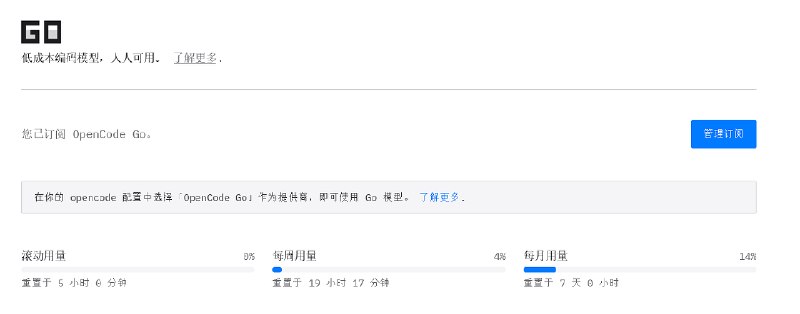 OpenCode 资源使用情况讨论帖截图