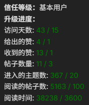 论坛等级界面示例