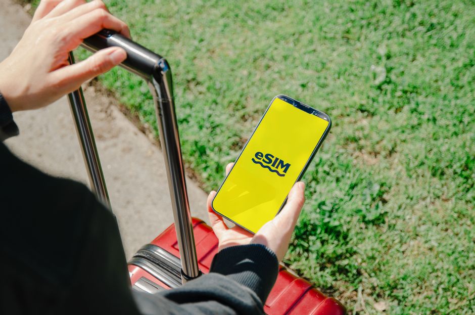 展示 eSIM 技术在手机芯片中的示意图