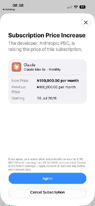 Apple订阅新协议弹窗截图
