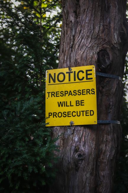 Warning sign about data privacy and security risks