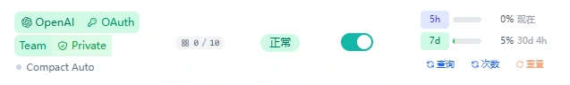 Sub2API Team 额度界面截图